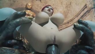  【3D】红发巨乳美少女惨遭异种奸 