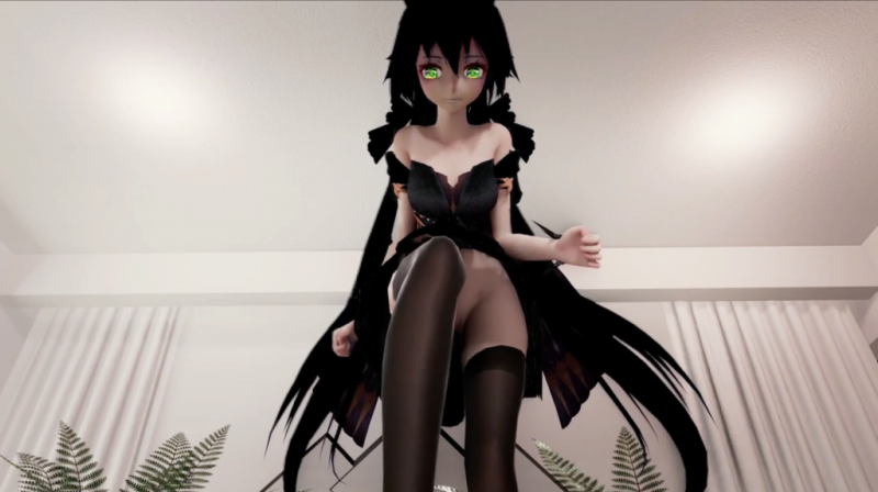  3D黑发洛天依激情诱惑热舞 