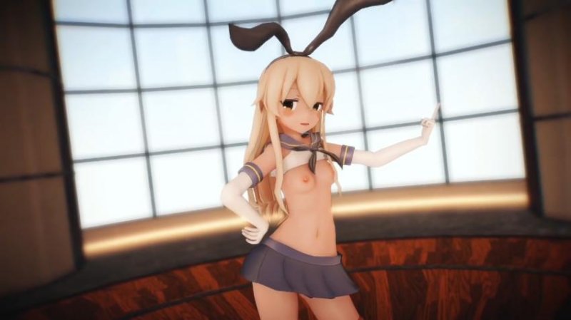 巨乳舰娘岛风MMD骚舞！极致摇摆勾引狂插，潮喷内射深穴！3D